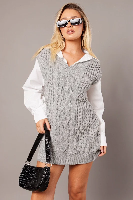 Grey Knit Top Jumper