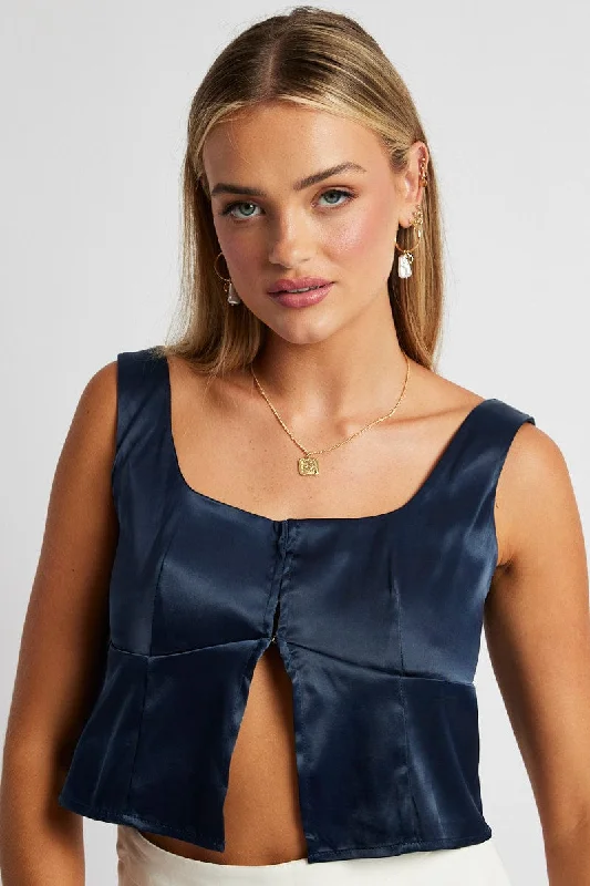 Blue Cami Top Sleeveless