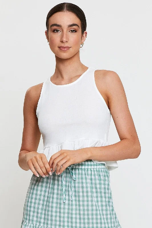 White Rib Tank Top