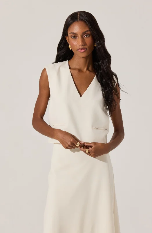 V-neck Tailored Sleeveless Top