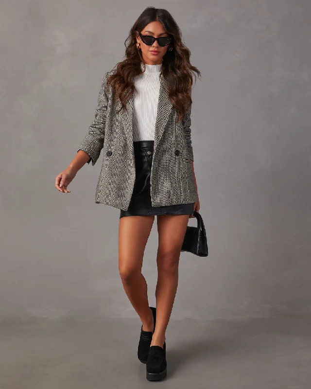 Downtown Oversized Herringbone Blazer