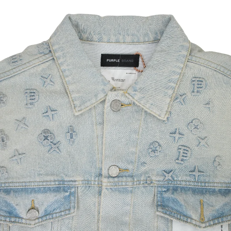 EMBOSSED JACKET Indigo DENIM JACKETS