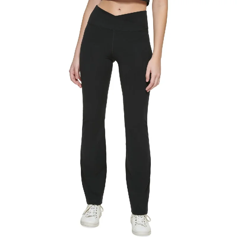 Womens Flare Crossover Waist Leggings