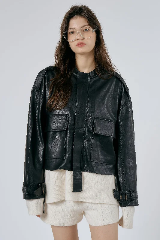 Celina Faux Leather Rider Jacket