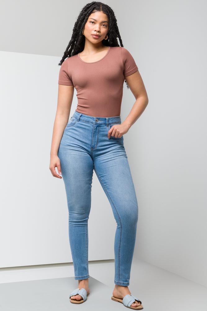 High Rise Skinny Jeans Light Blue