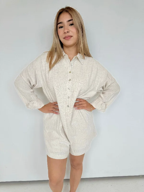 greta oatmeal romper