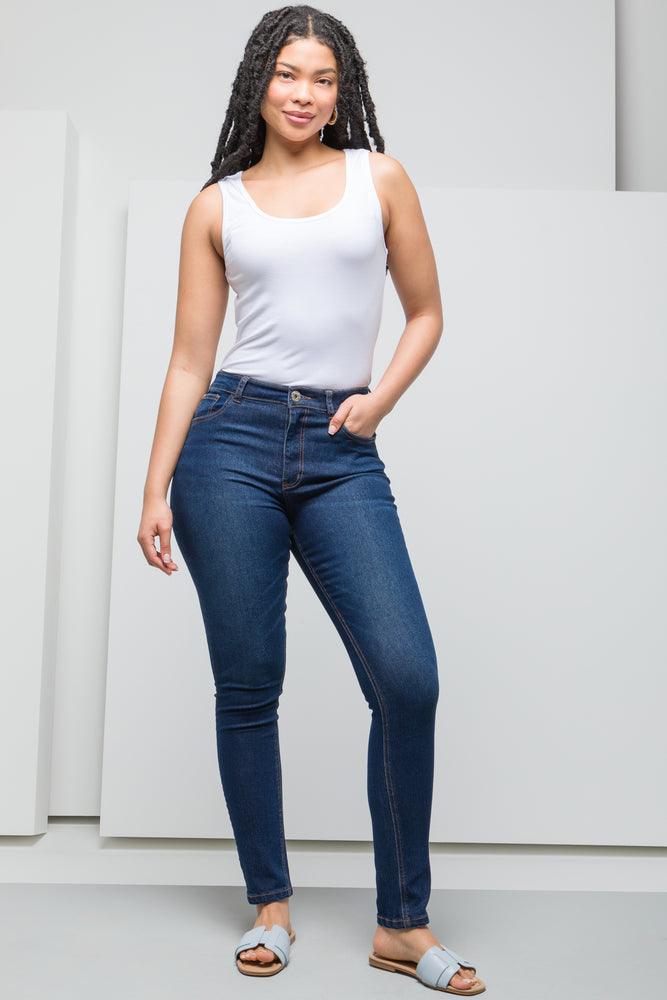 High Rise Skinny Denim Jeans Blue