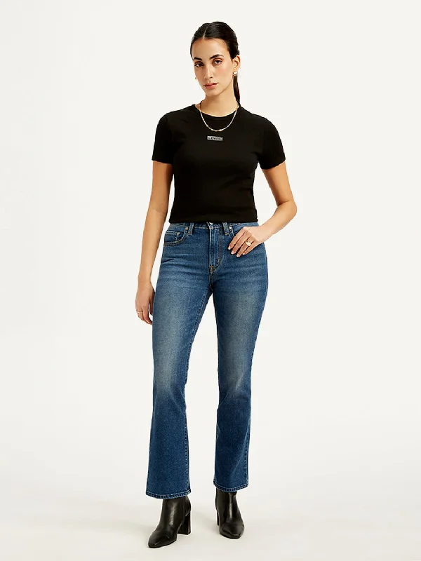 Women's High Rise 725 Slim Bootcut Fit Blue Jeans