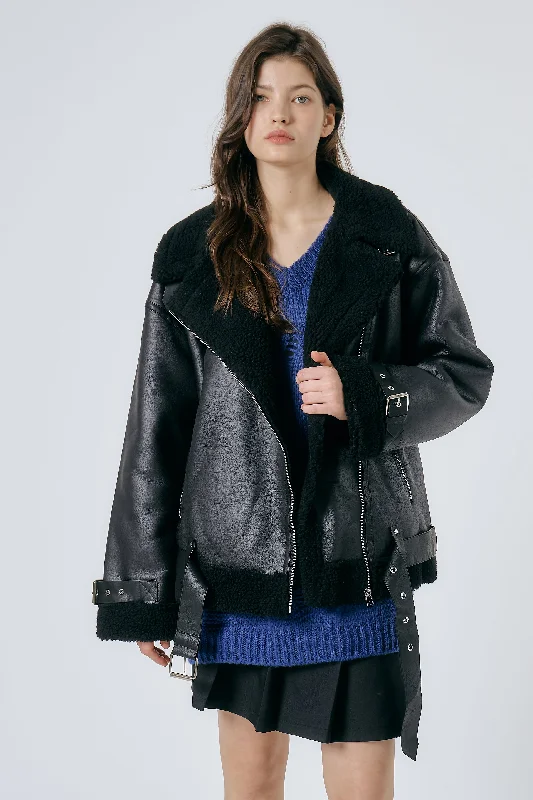 Celina Shearling Aviator Coat