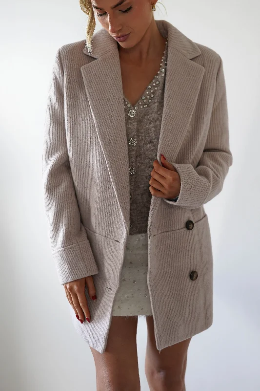 Reno Tailored Over Sized Coat | Taupe