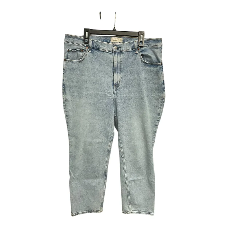 Jeans Straight By Abercrombie And Fitch In Blue Denim, Size: 18