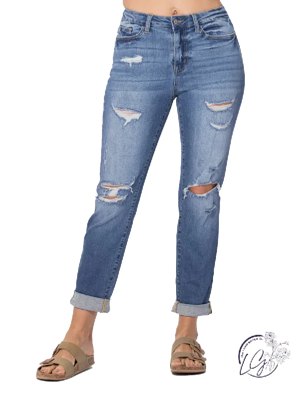 Alexa High-Rise Distressed Boyfriend by Judy Blue