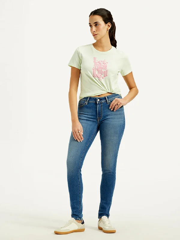 Women's Mid Rise 711 Skinny Blue Jeans