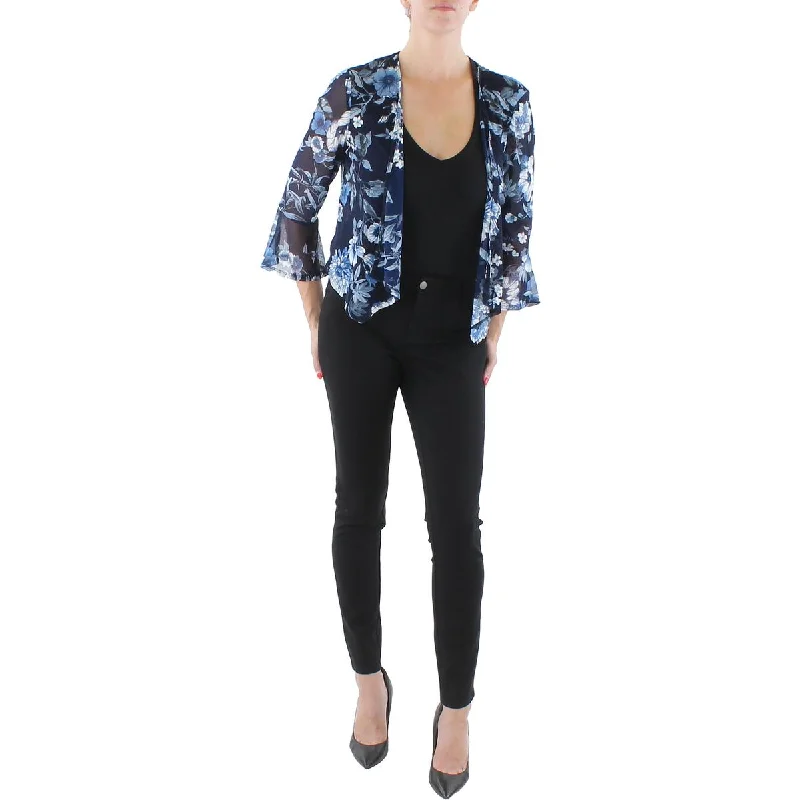 Jessica Howard Womens Mesh Floral Bolero