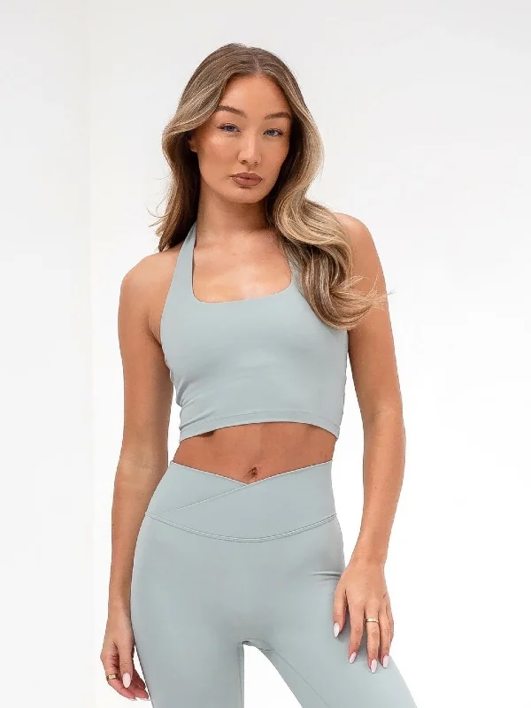 Studio Halter Neck Bra - Mineral Blue