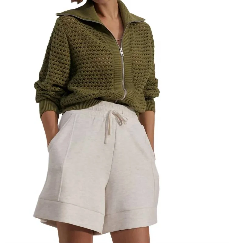 Eloise Zip Through Knit Jacket In Fresh Fern