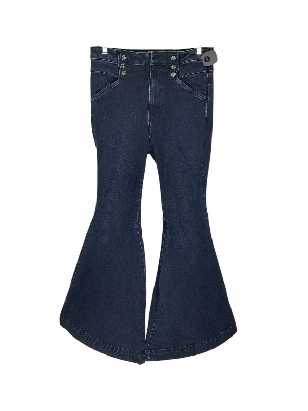 Jeans Flared By Free People In Blue Denim, Size: 6