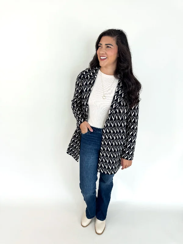 Heidi Patterned Open Sweater Coat