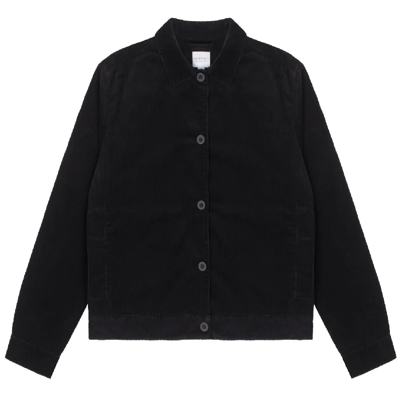 Sunspel Womens Corduroy Boxy Jacket Black