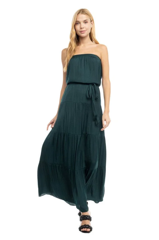 FALL TIERED TUBE MAXI DRESS