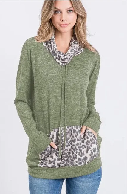 Olive & Leopard Hoodie - #5151-5156