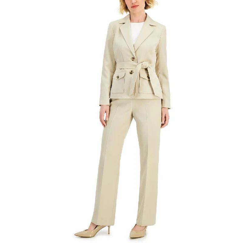 Le Suit Womens Petites Woven Notch Collar Two-Button Blazer