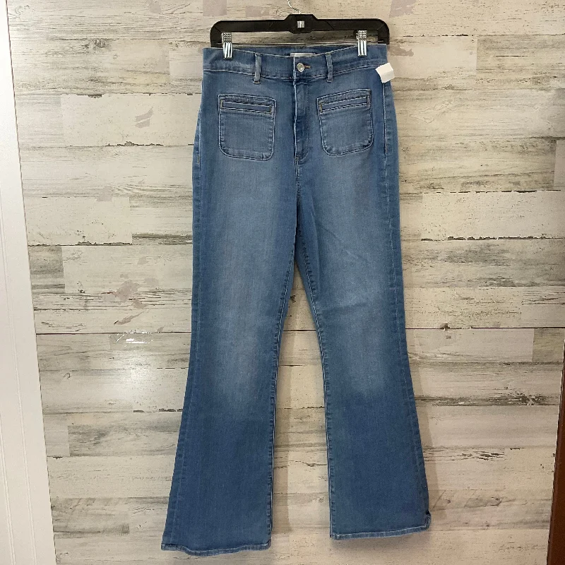 Jeans Flared By Loft In Blue Denim, Size: 8