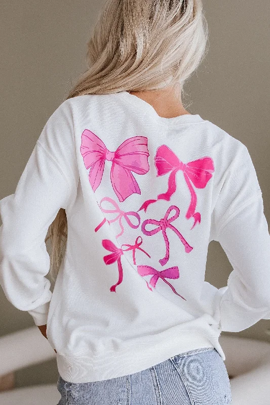 Mikayla Bow Graphic Crewneck Sweatshirt | S-2XL