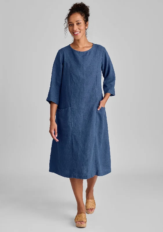 Slouch Pocket Dress - Linen Shift Dress