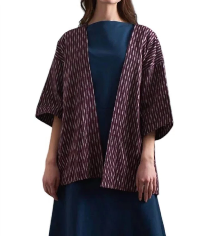 Relaxed Jacket In Plum Ikat