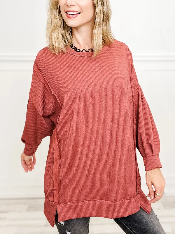 Oversized long sleeve tunic top