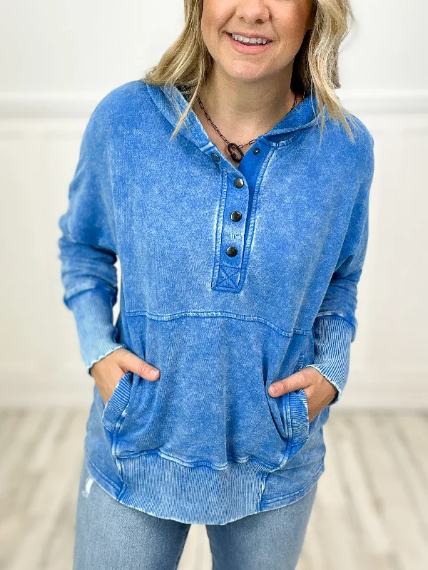 Hold On French Terry Vintage Wash Kangaroo Pocket Hoodie-SET B