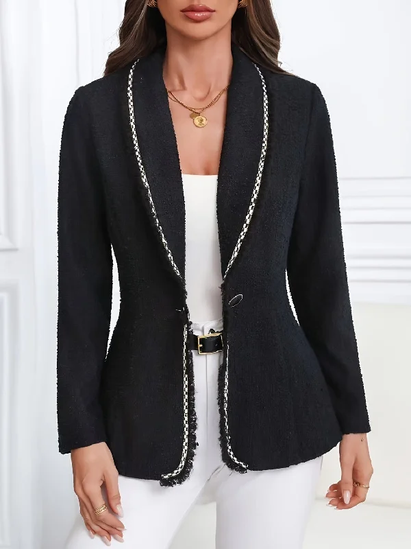 Single-Breasted Lapel Collar Blazer