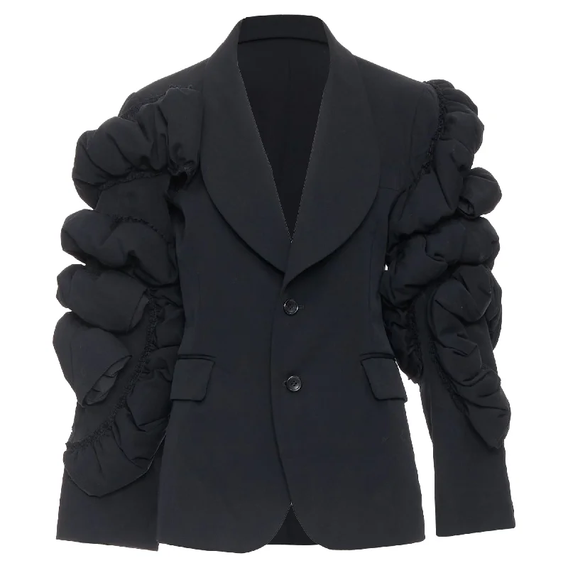 Comme Des Garcons Wool Tiered Puff Sleeve Blazer Jacket