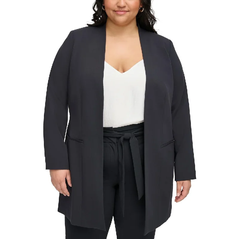 Calvin Klein Womens Plus Suit Separate Office Open-Front Blazer