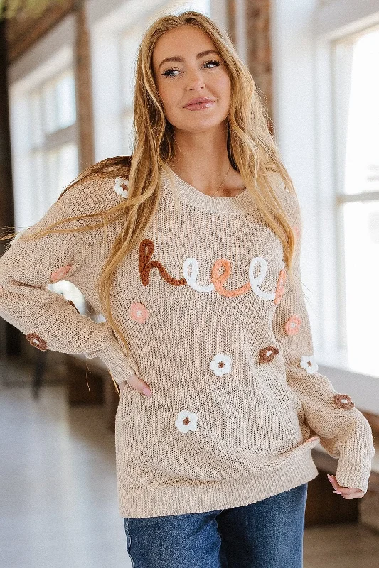 SALE - Hello Floral Embroidered Knit Sweater | S-XL