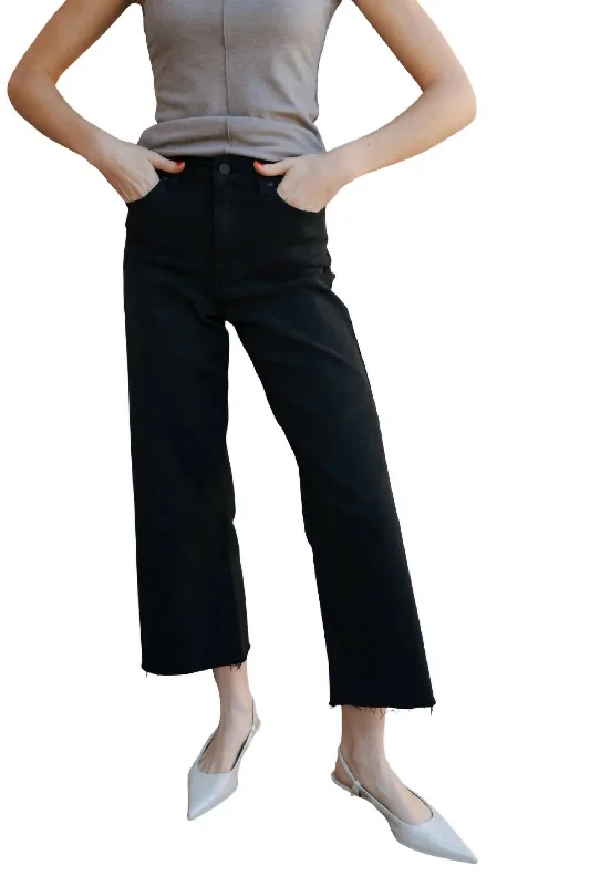 Slim Wide Leg Jean In Black