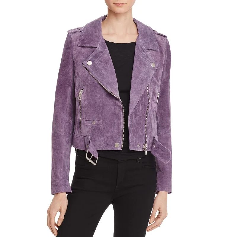 [BLANKNYC] Womens Suede Short Motorcycle Jacket