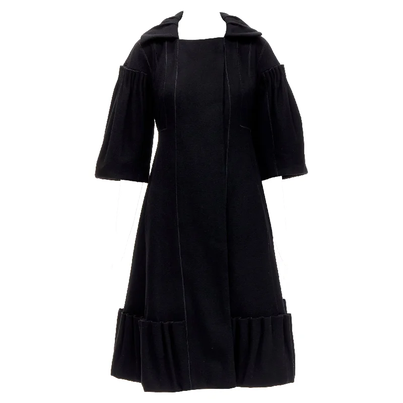 Louis Vuitton wool pleated Victorian coat dress