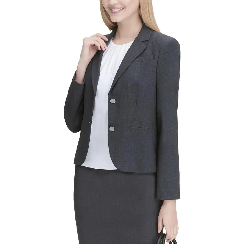 Calvin Klein Womens Heathered Lined Blazer