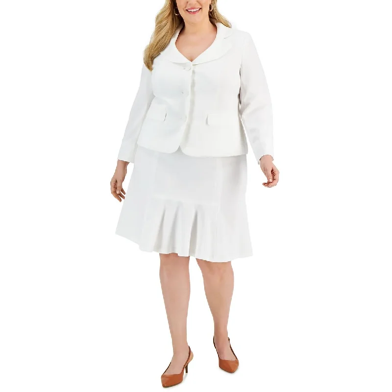 Le Suit Womens Plus Professional Career Two-Button Blazer