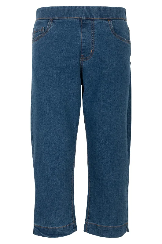 Pull on Mid Calf Jeans | MID INDIGO | 6506A1