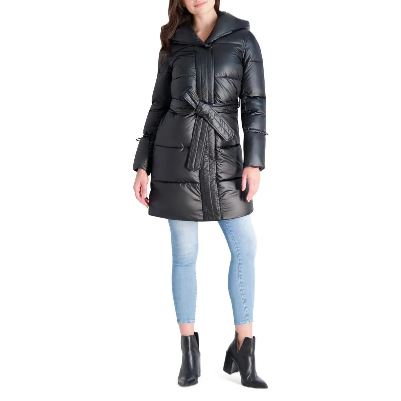 Via Spiga Women's Quilted Mid-Length Puffer Coat with Belted Waist