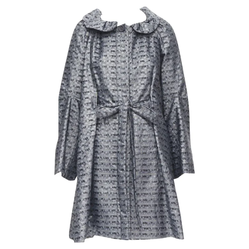 Marc Jacobs metallic floral jacquard belted opera coat