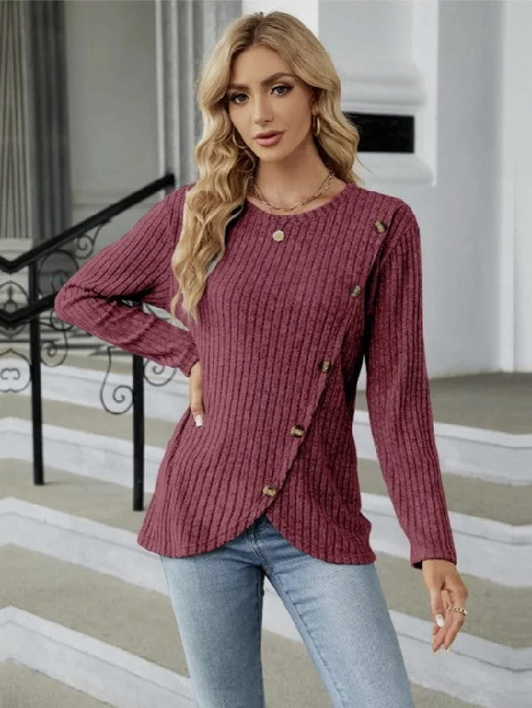 Button Collection Top - Wine - #8551-8555