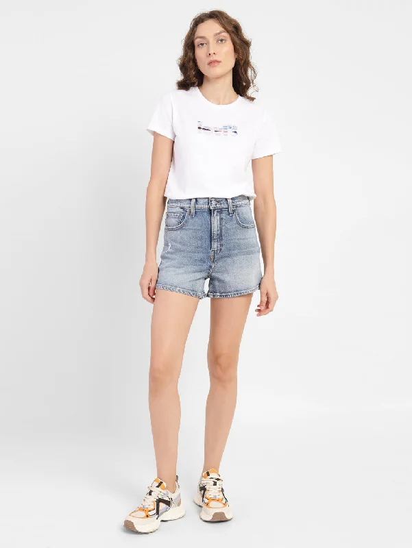 Women's High Rise Skinny Fit Shorts