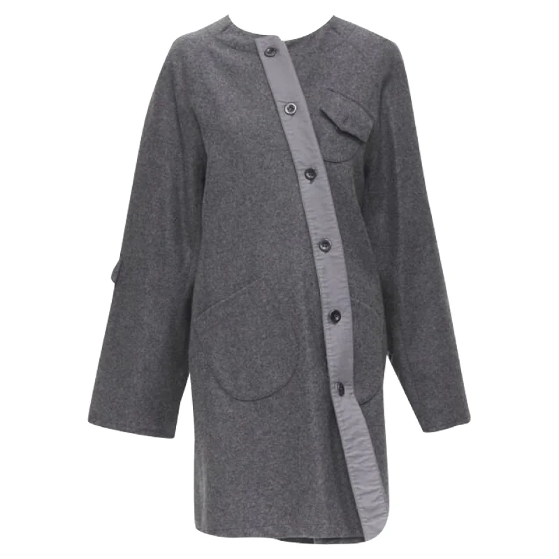 Miu Miu cashmere wool blend asymmetric button boxy coat