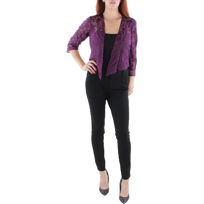 Alex Evenings Womens Jacquard Burnout Bolero