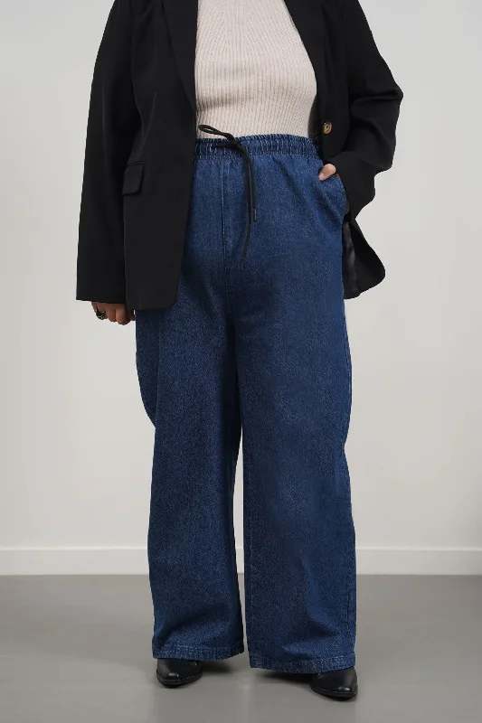 CURVE STRETCHY WAIST WIDE JEANS