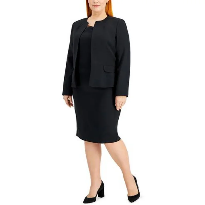 Le Suit Womens Plus Suit Separate Office Open-Front Blazer